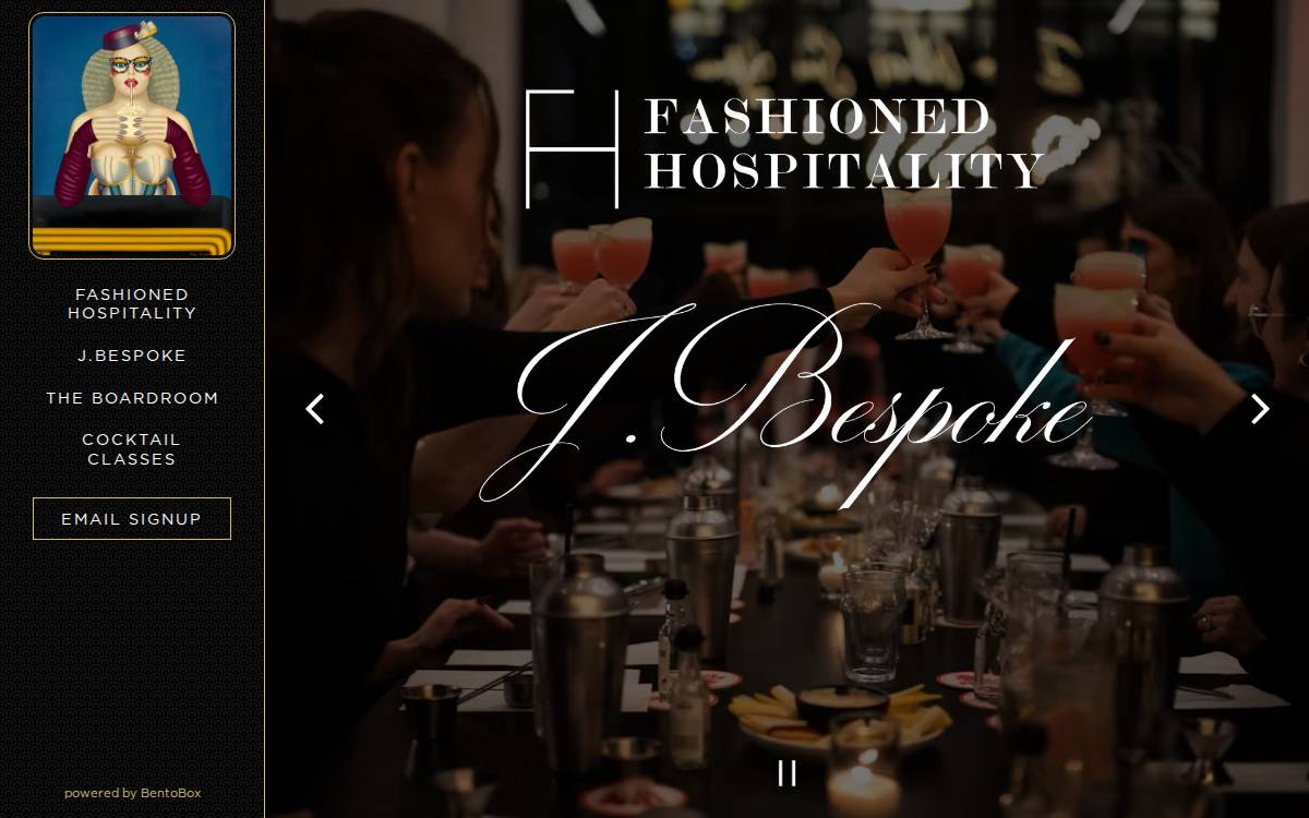 Fashioned Hospitality website preview