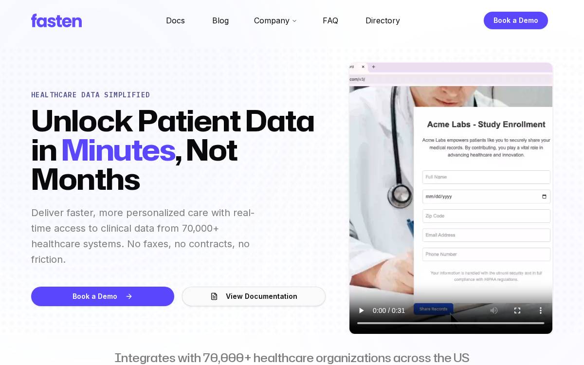 Fasten Health website preview