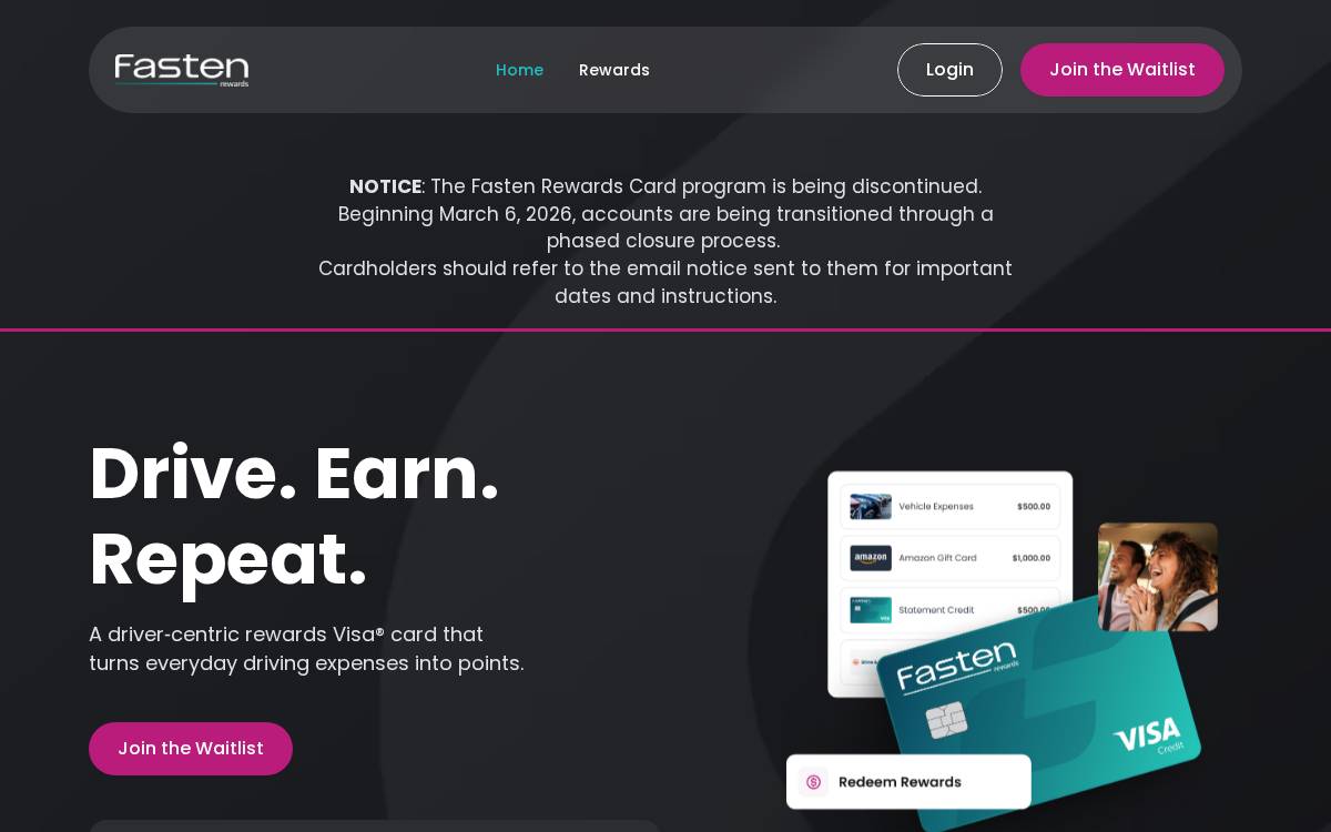 Fasten Rewards website preview