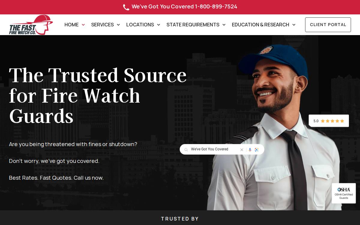 Fastfirewatchguards website preview