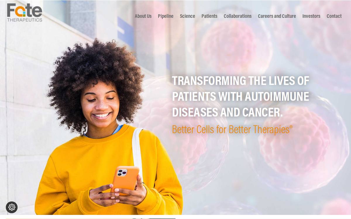 Fate Therapeutics website preview