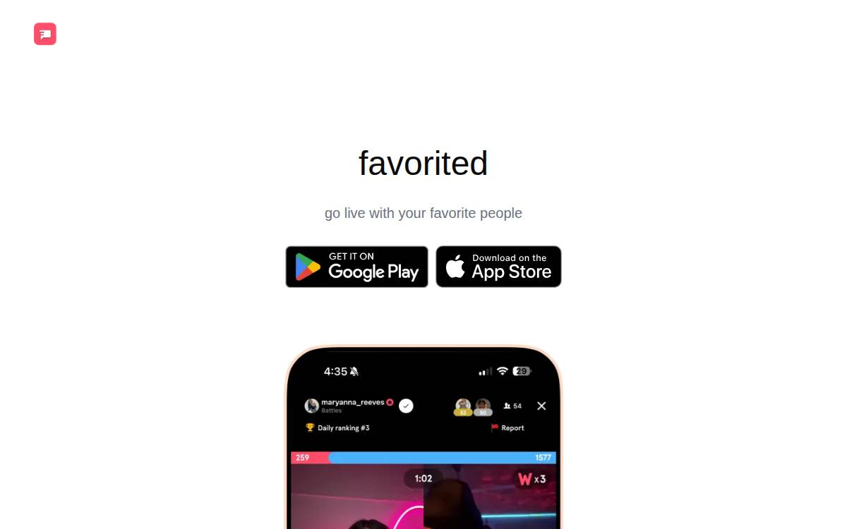 favorited website preview