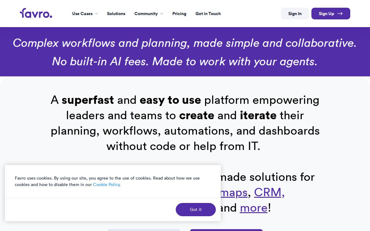 Favro website preview