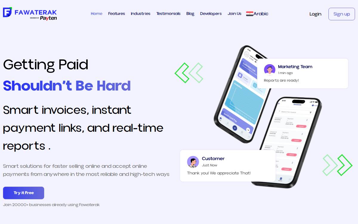 Fawaterak website preview
