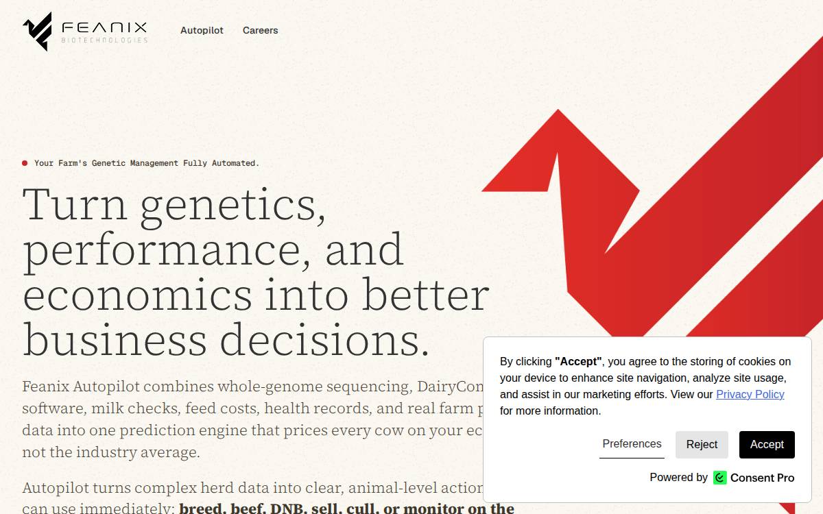 Feanix Biotechnologies website preview