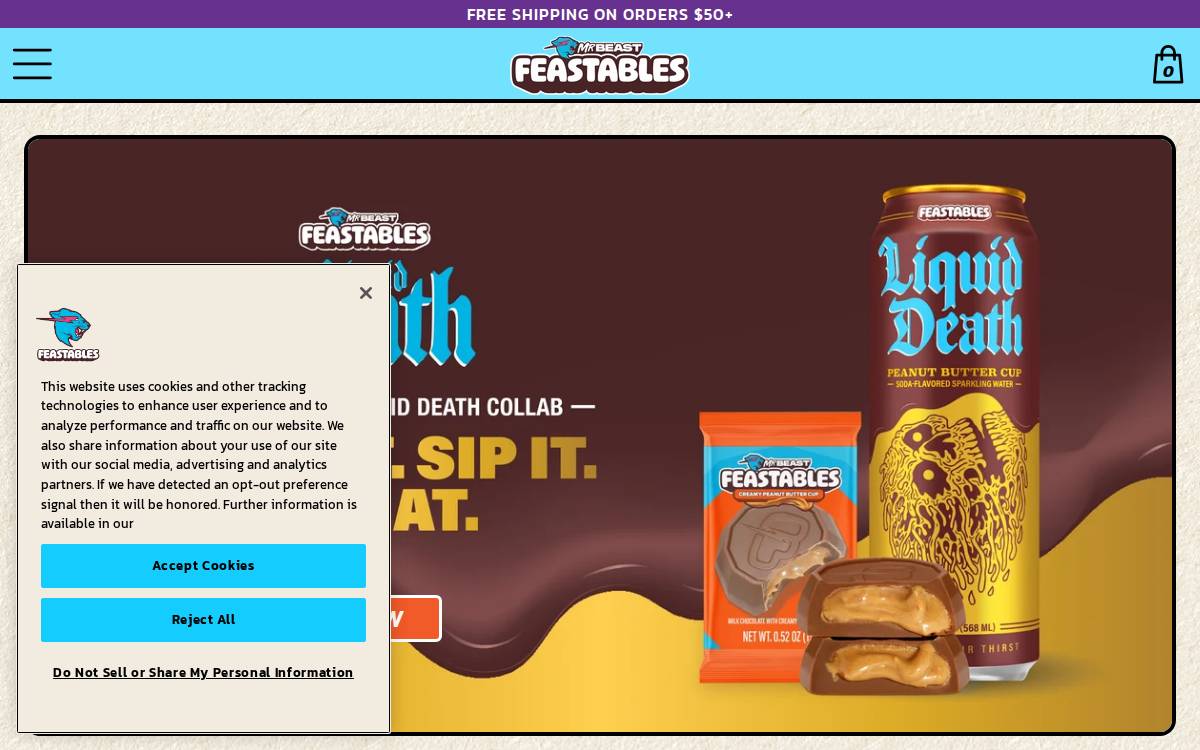 Feastables website preview