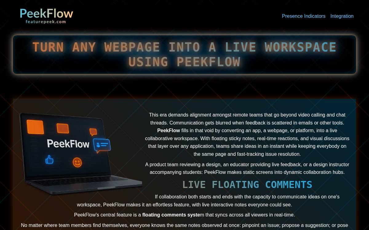 FeaturePeek website preview