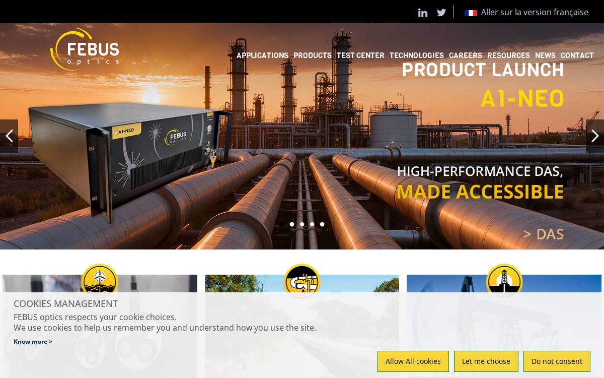 Febus Optics website preview