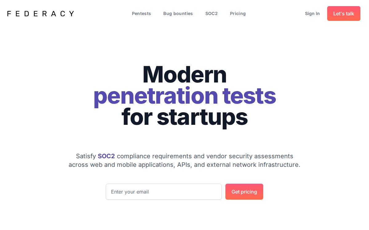 Federacy website preview