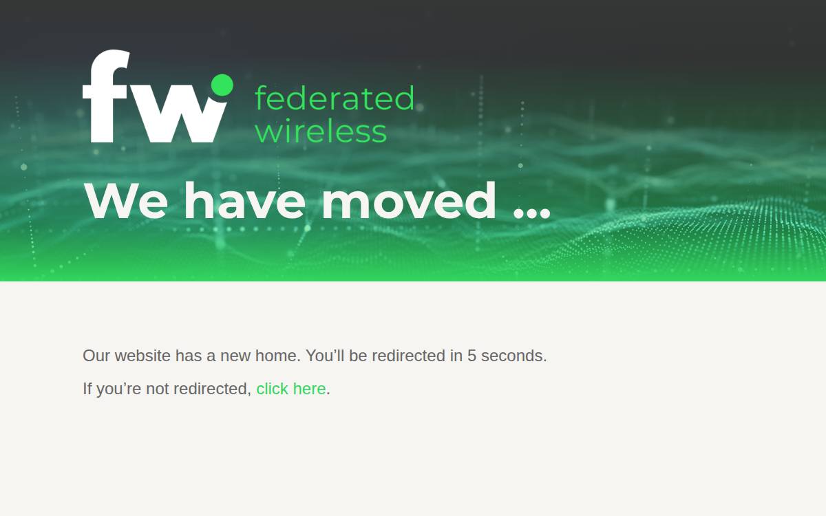 Federated Wireless website preview