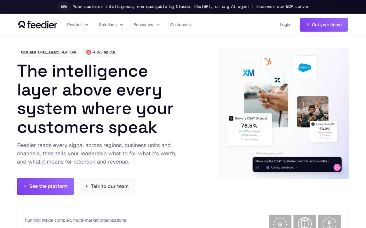 Feedier website preview