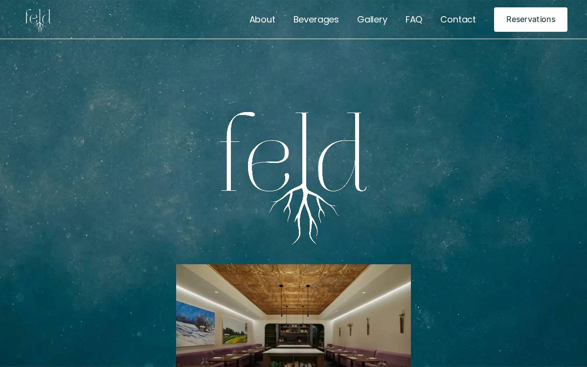 Feld Restaurant website preview