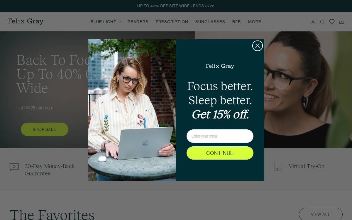 Felix Gray website preview