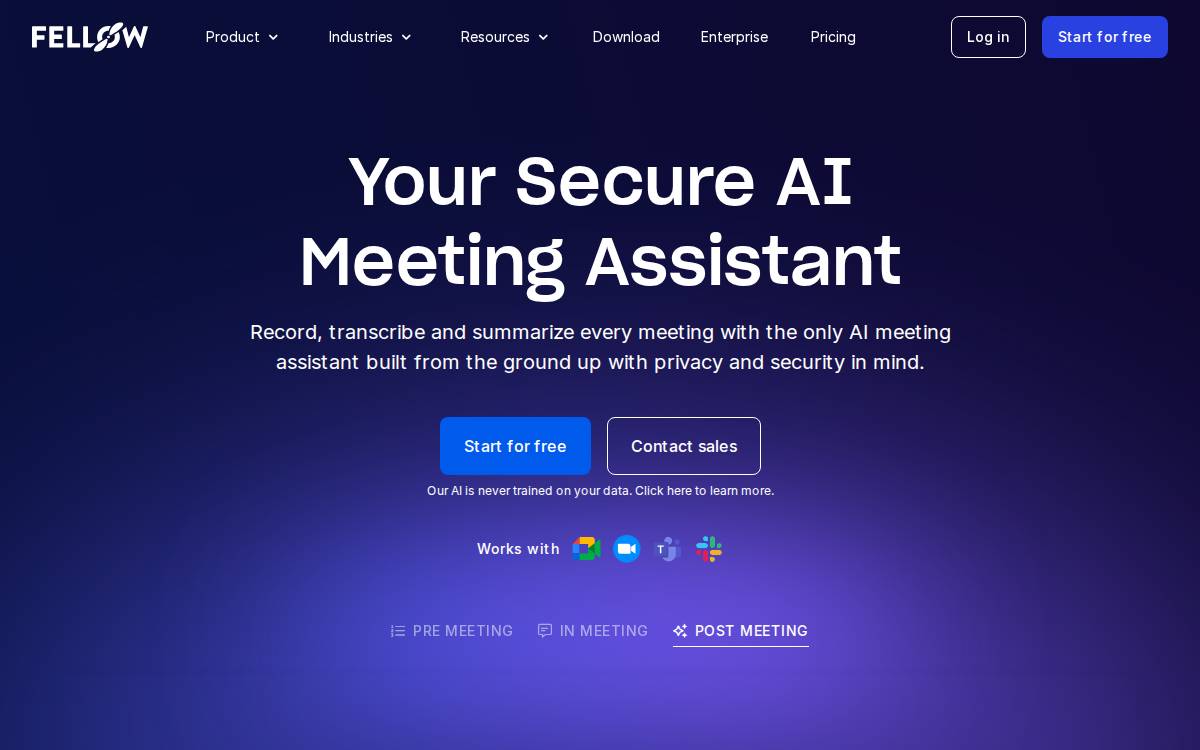 Fellow website preview