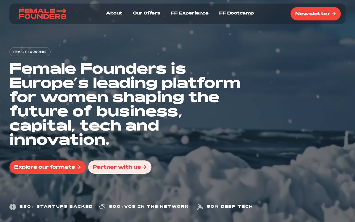 Female Founders Grow F website preview