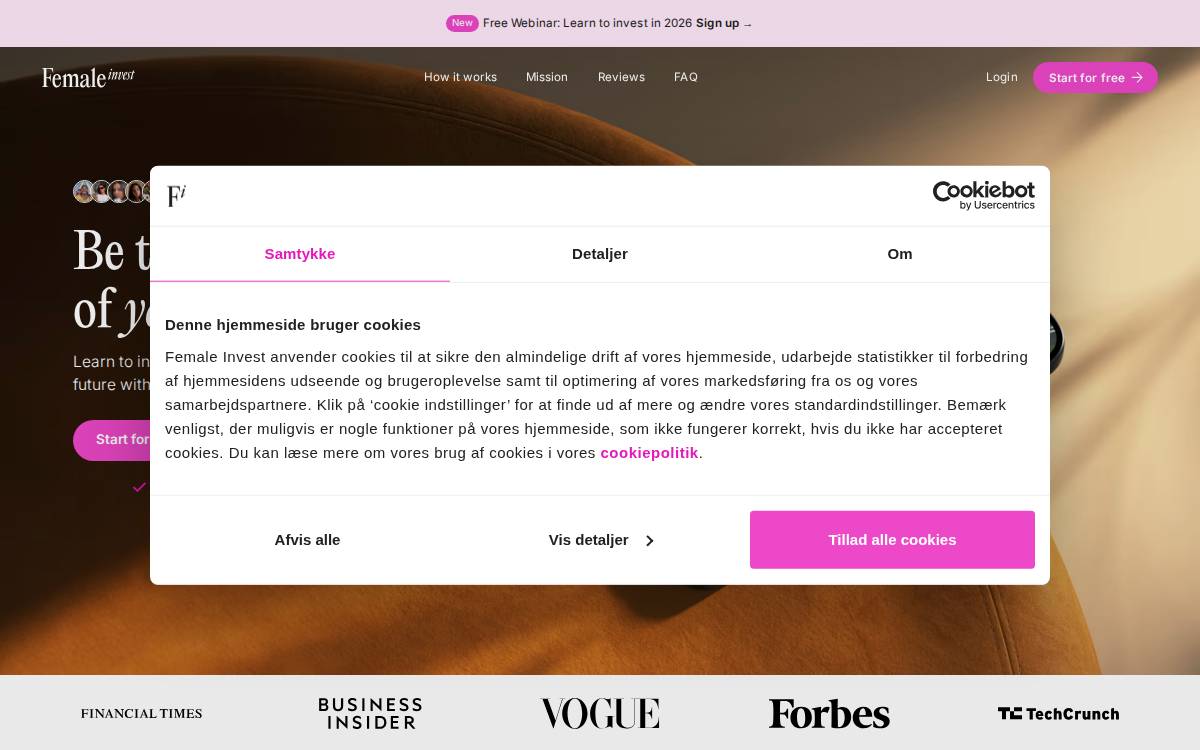 Female Invest website preview
