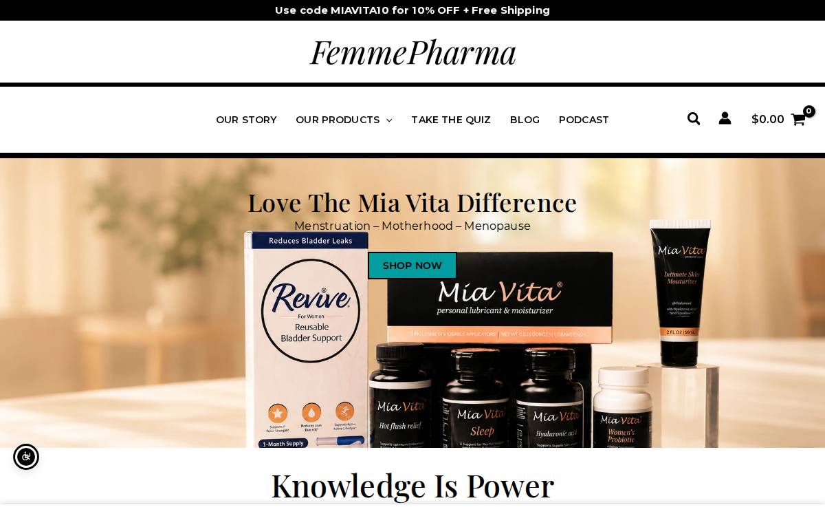 FemmePharma Consumer Healthcare website preview