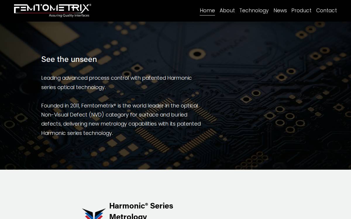 FemtoMetrix website preview