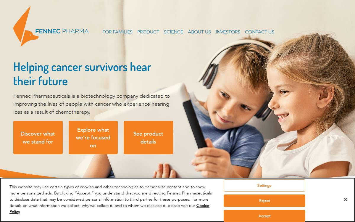 Fennecpharma website preview