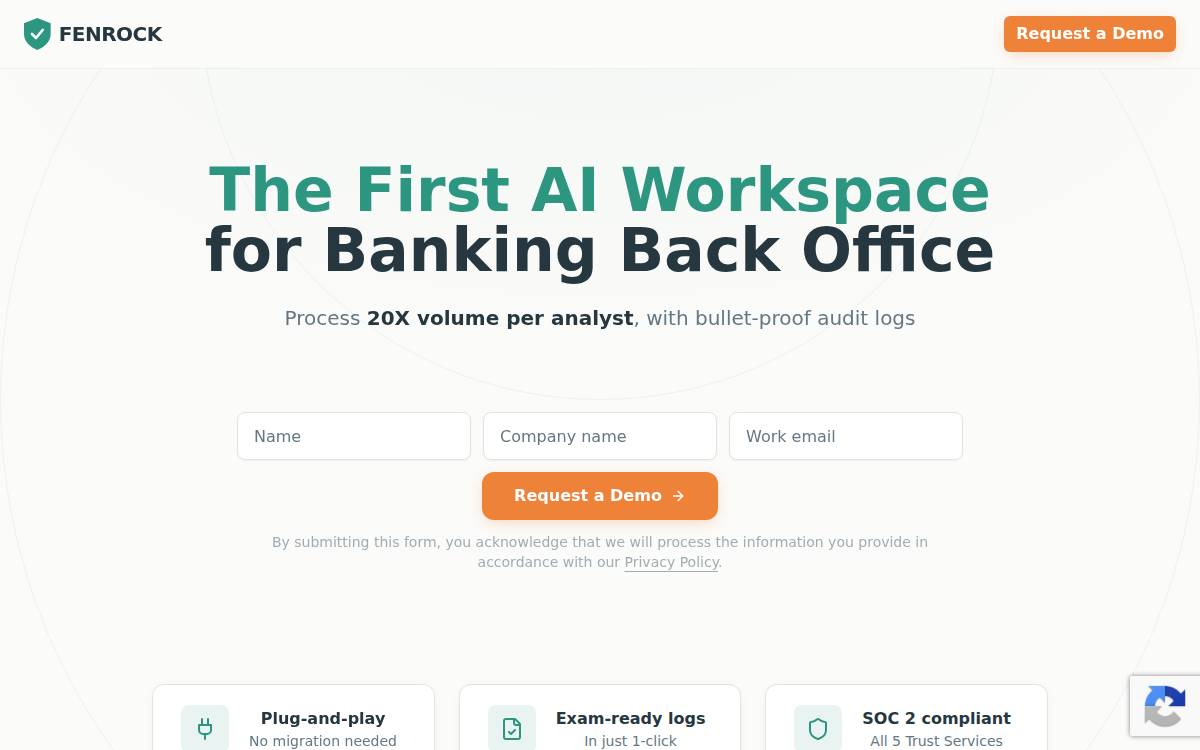 Fenrock AI website preview