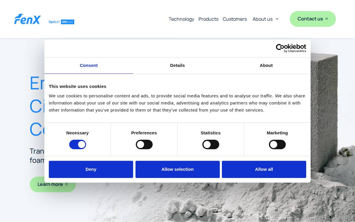 FenX website preview