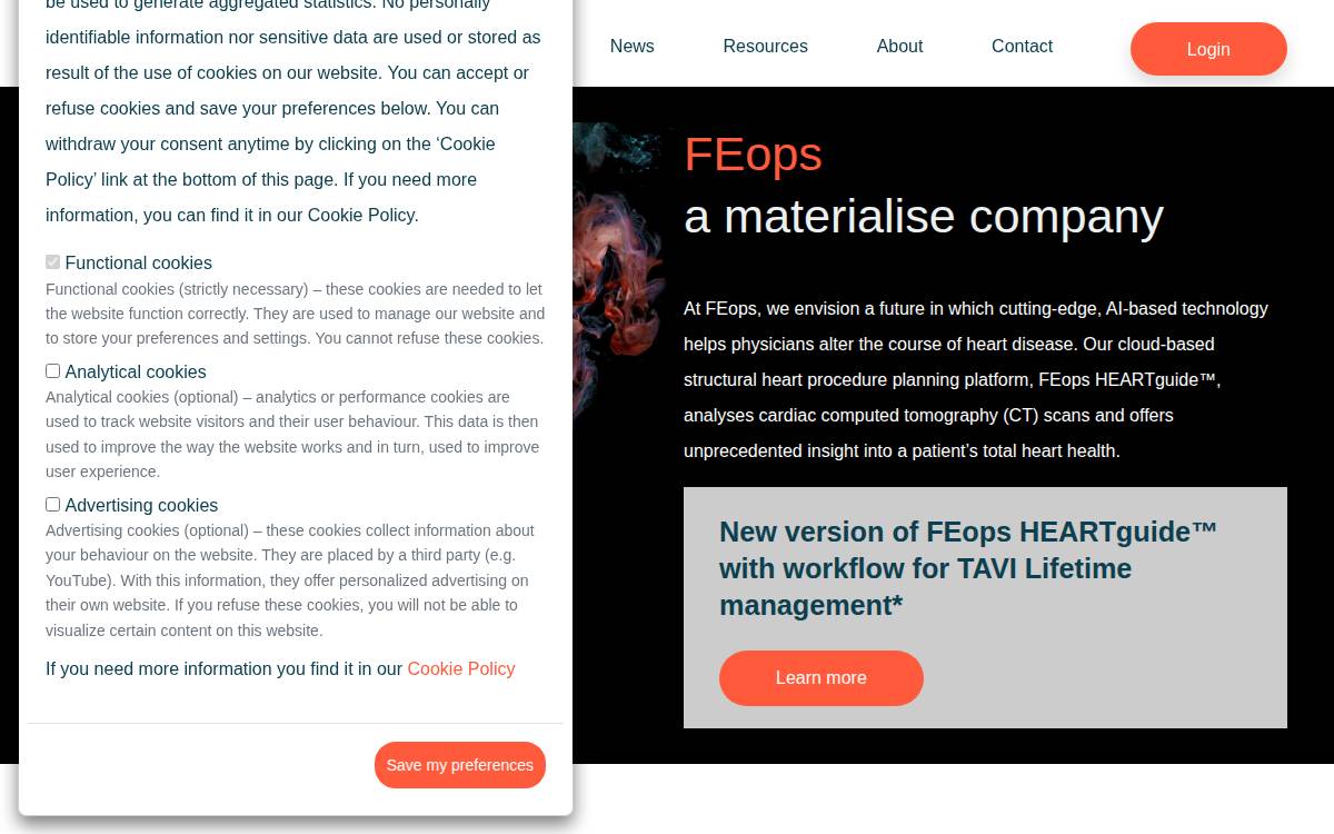 FEops website preview
