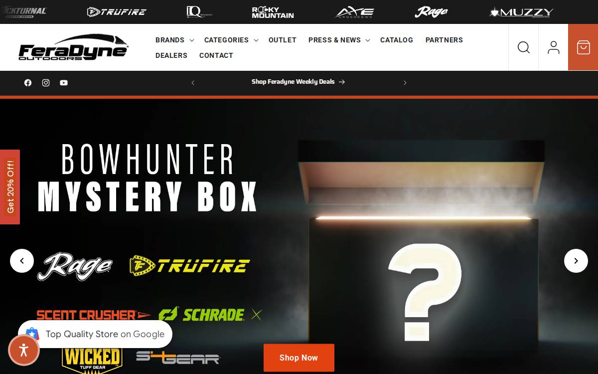 FeraDyne Outdoors website preview