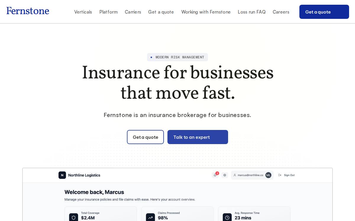 Fernstone website preview