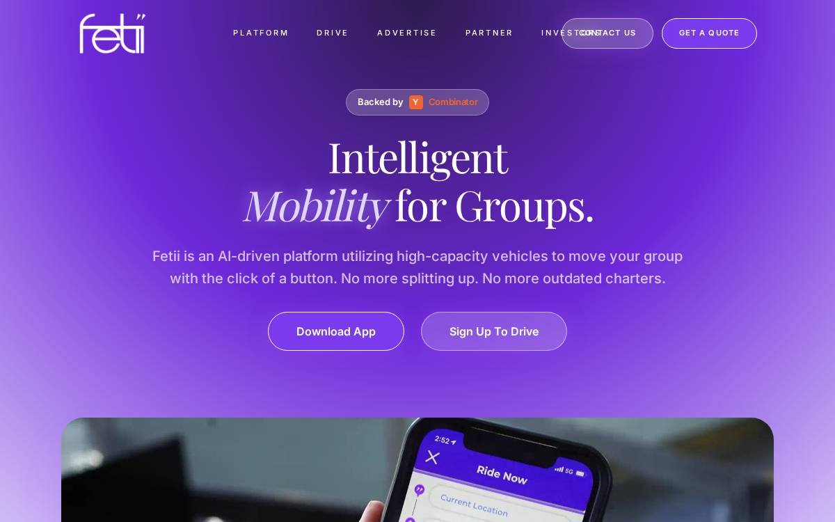 Fetii website preview