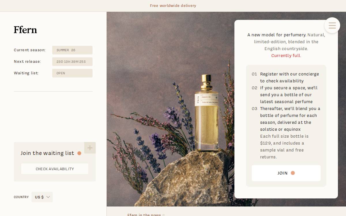 Ffern website preview