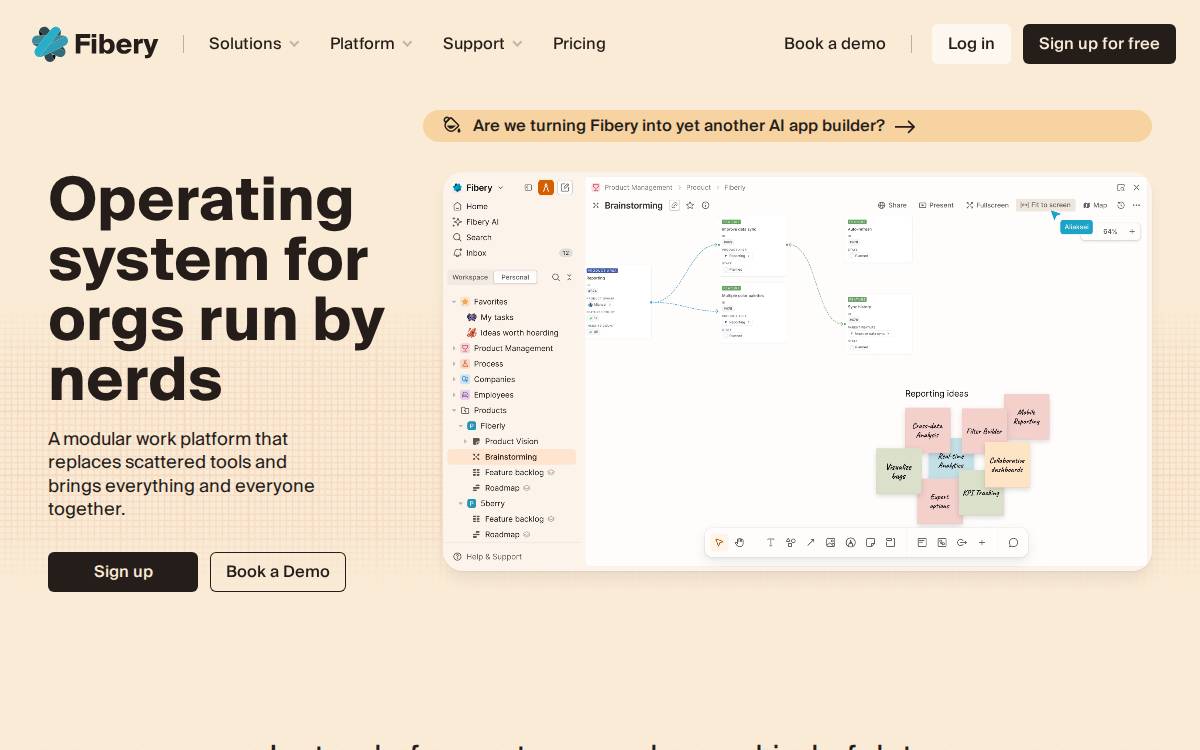 Fibery website preview