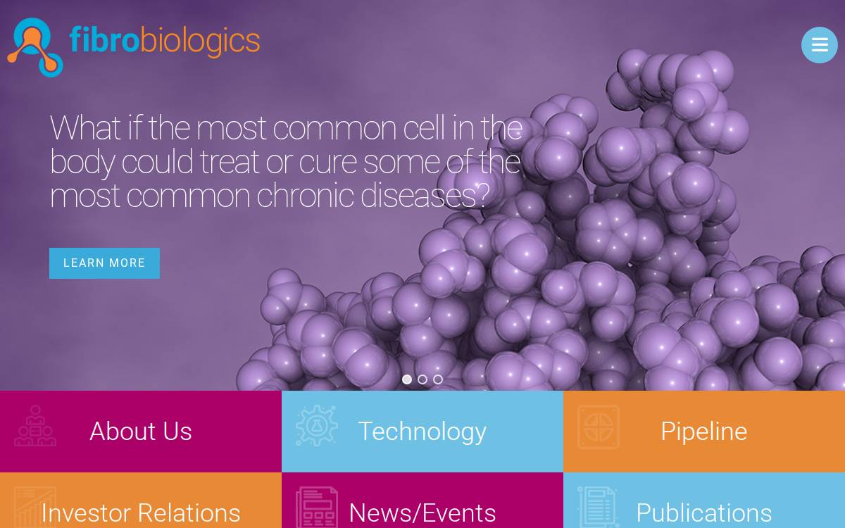 FibroBiologics website preview