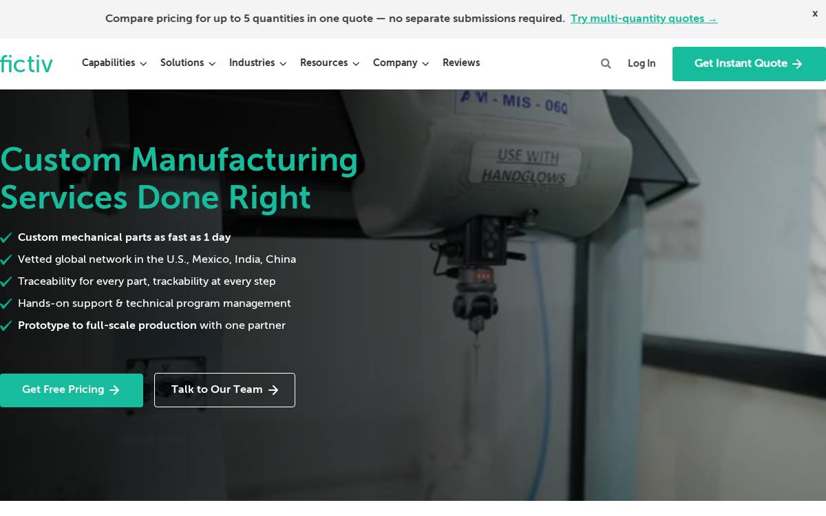 Fictiv website preview