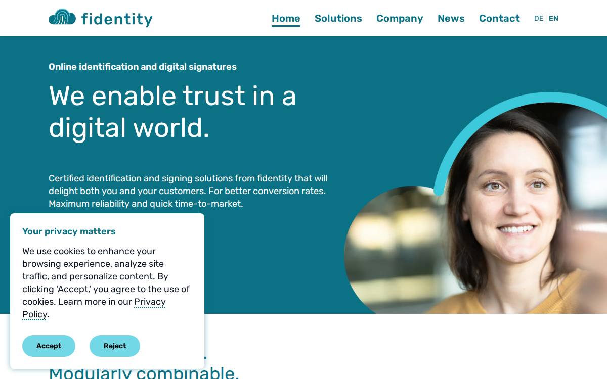 Fidentity website preview