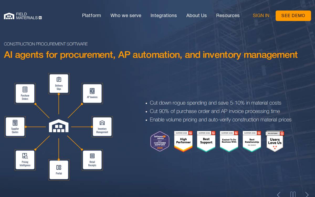 Field Materials website preview