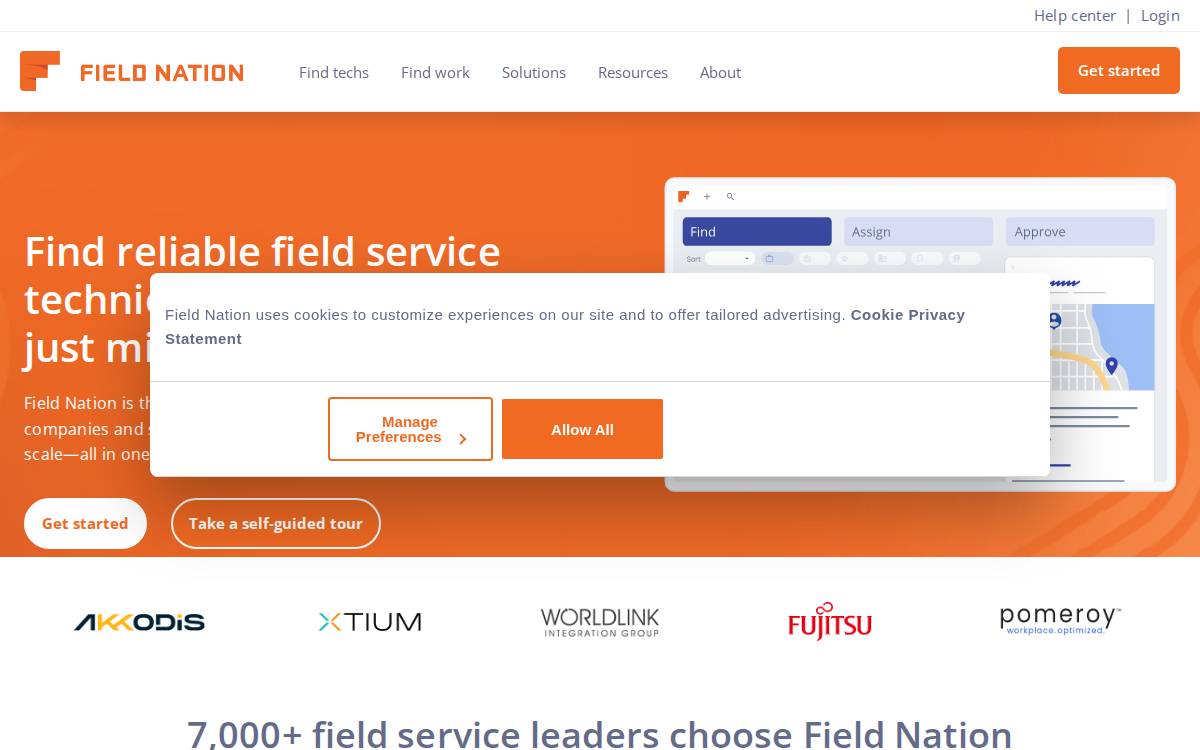 Field Nation website preview