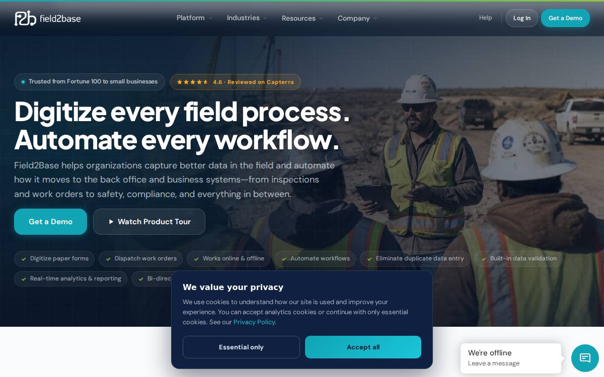 Field2Base website preview