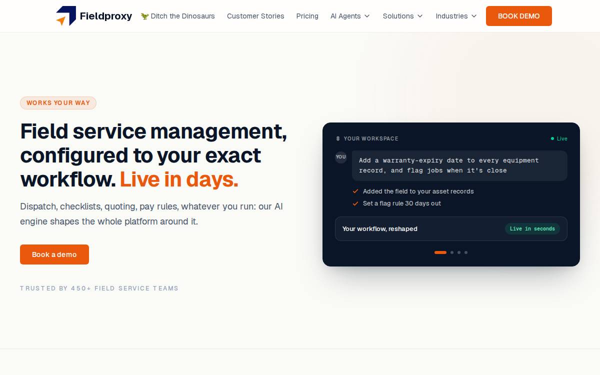Fieldproxy website preview