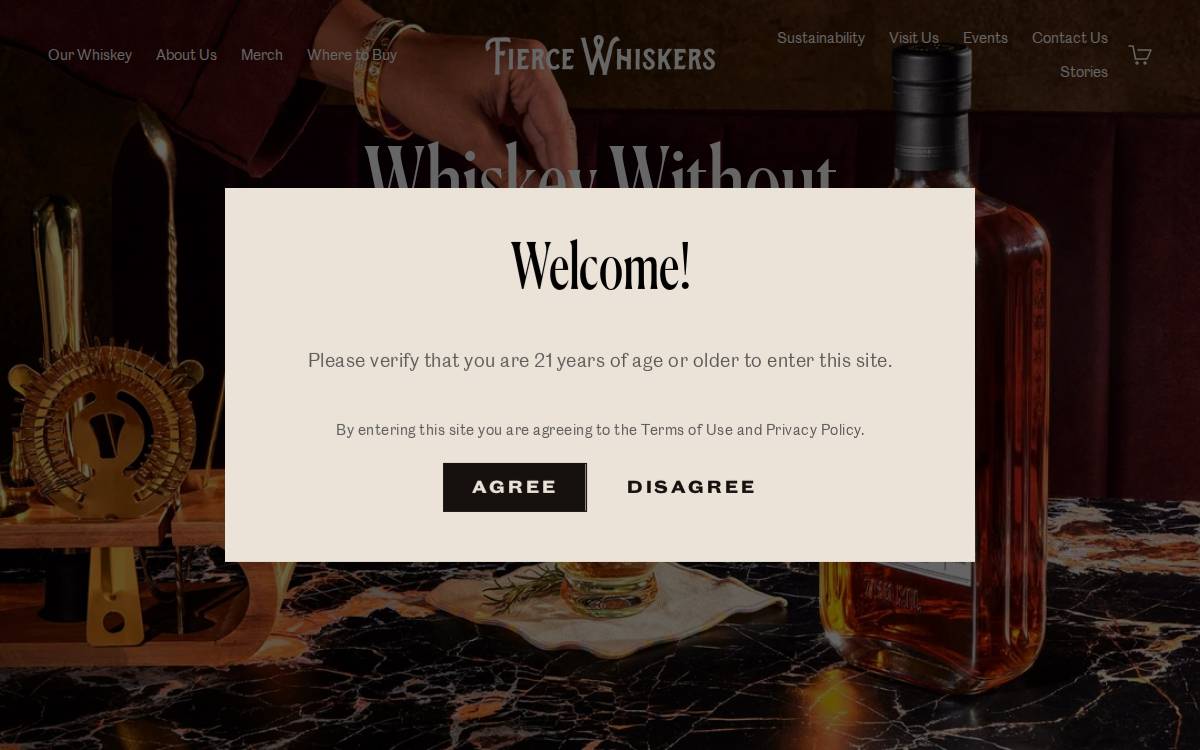 Fierce Whiskers Distillery website preview