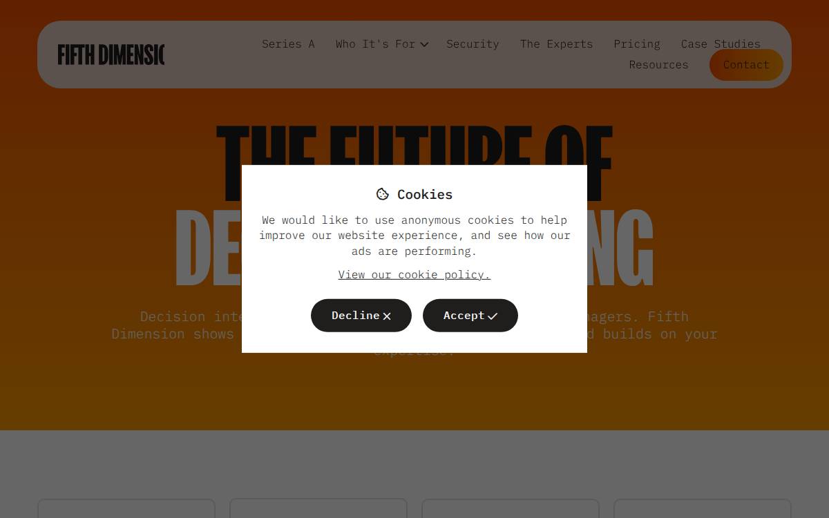 Fifth Dimension website preview