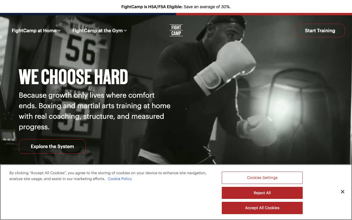 FightCamp website preview