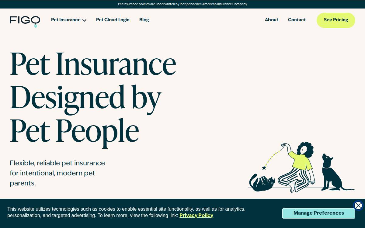 Figo Pet Insurance website preview