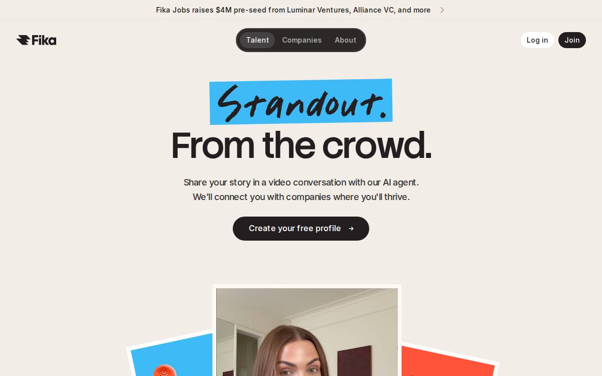 Fika Jobs website preview