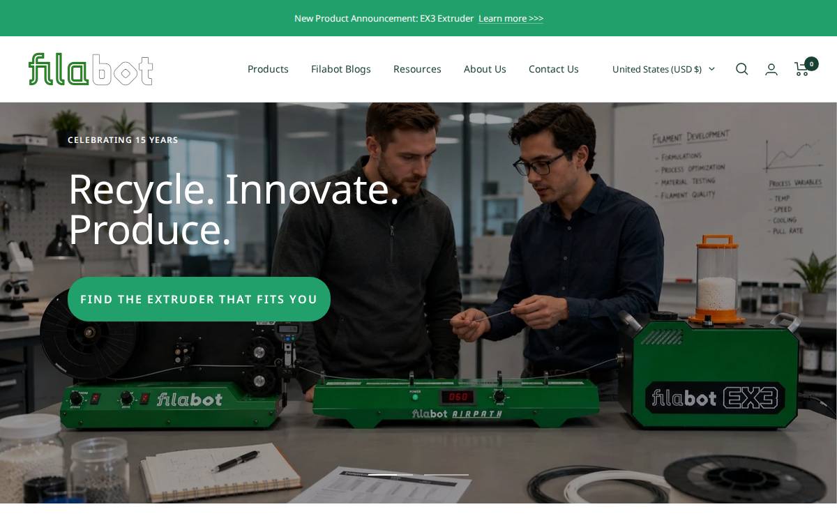Filabot website preview