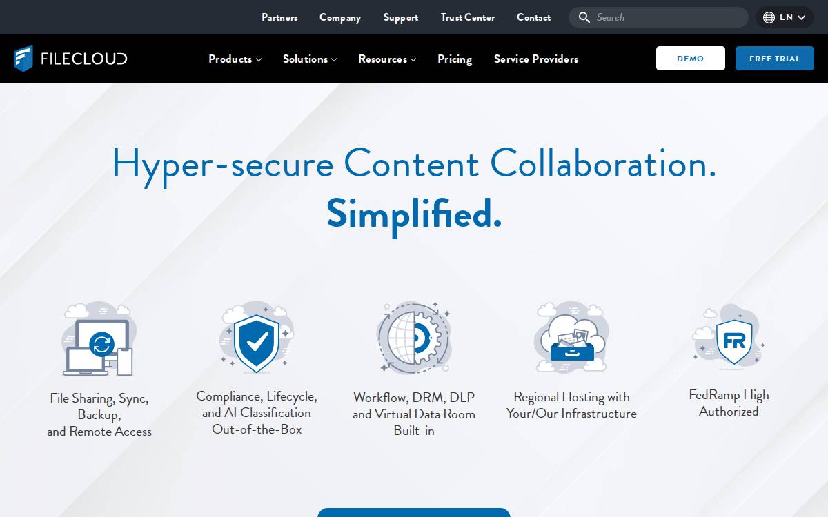 FileCloud website preview