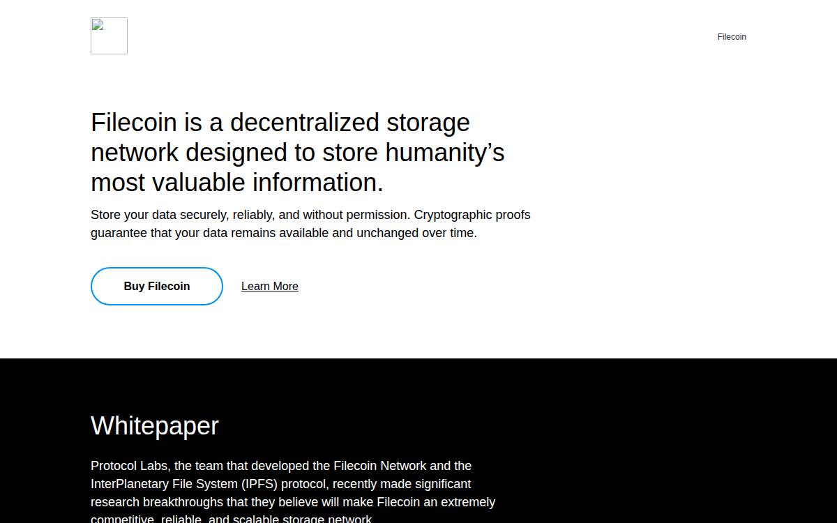 Filecoin website preview