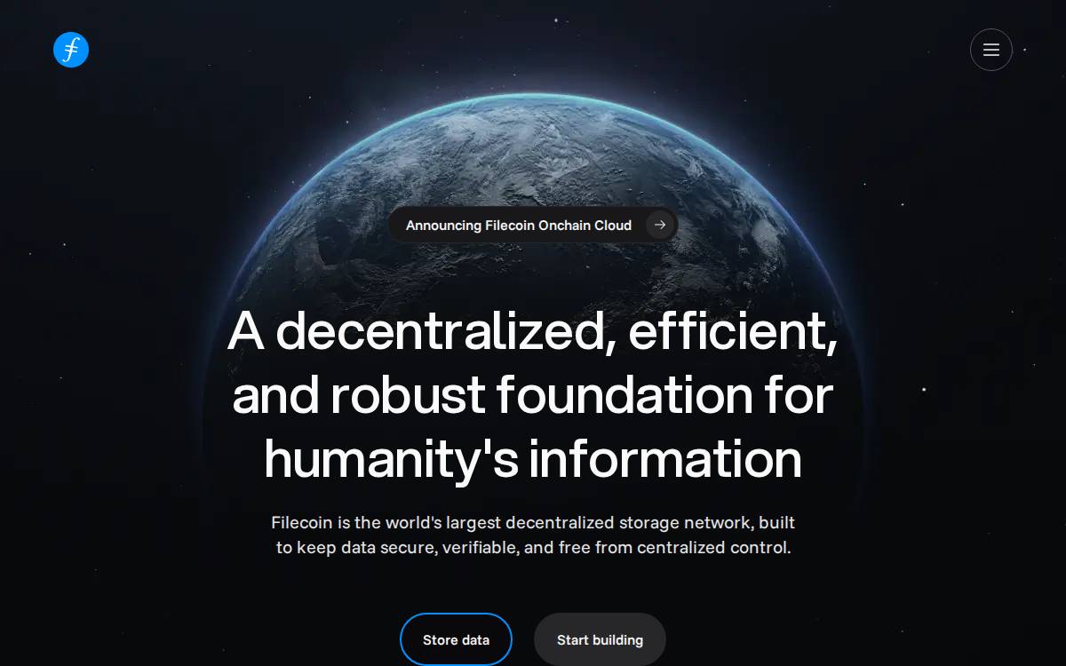 Filecoin website preview