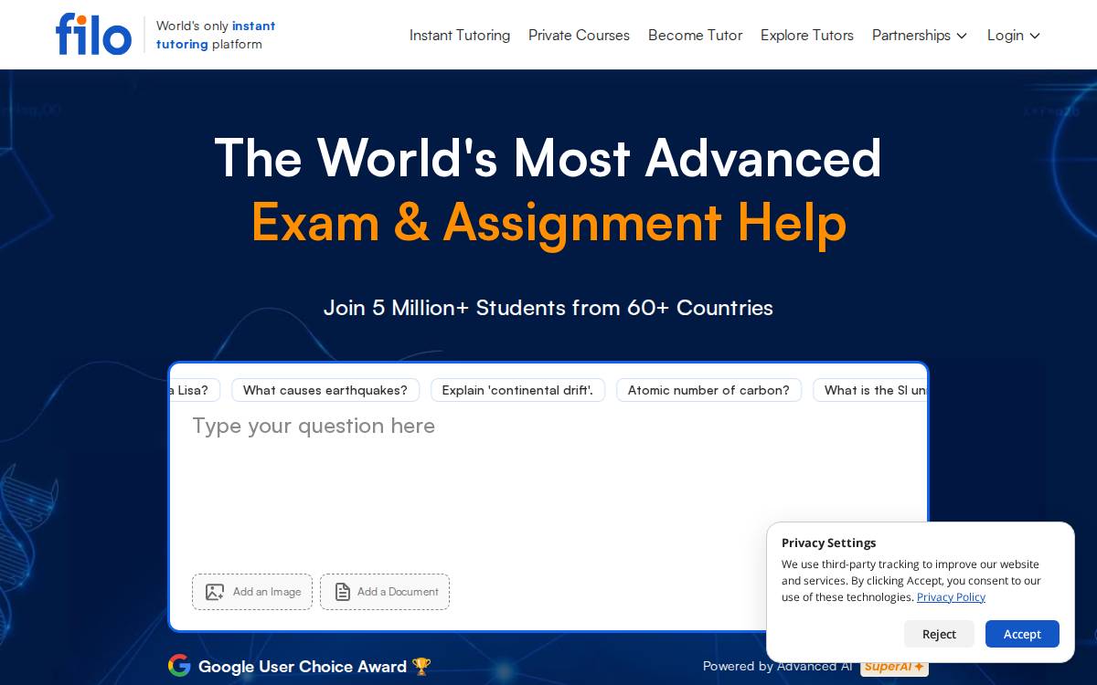 Filo website preview
