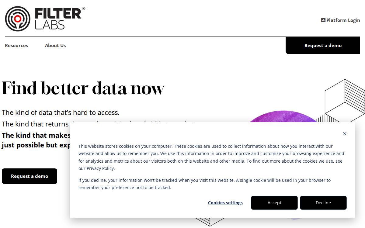 Filter Labs website preview