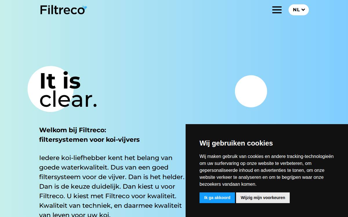 Filtreco website preview